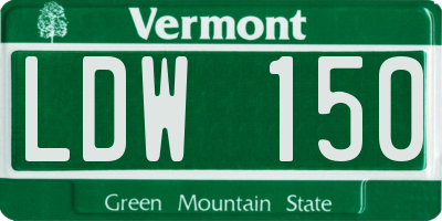VT license plate LDW150