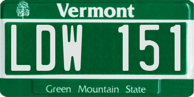 VT license plate LDW151