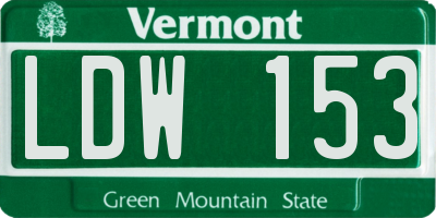 VT license plate LDW153