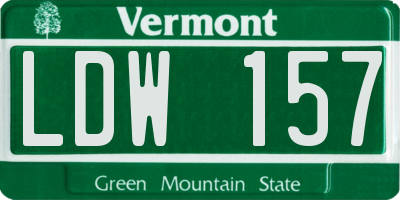 VT license plate LDW157