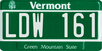 VT license plate LDW161
