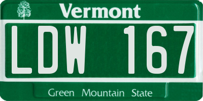 VT license plate LDW167