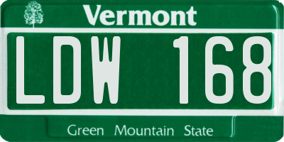 VT license plate LDW168