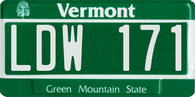 VT license plate LDW171