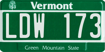 VT license plate LDW173