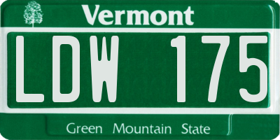 VT license plate LDW175