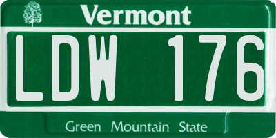VT license plate LDW176