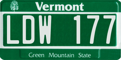 VT license plate LDW177