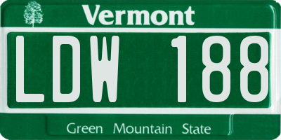 VT license plate LDW188