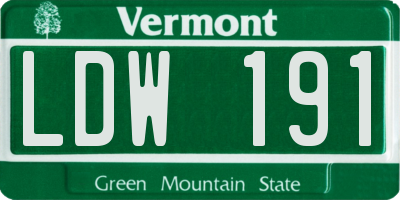 VT license plate LDW191