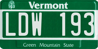 VT license plate LDW193