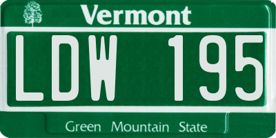 VT license plate LDW195