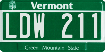 VT license plate LDW211