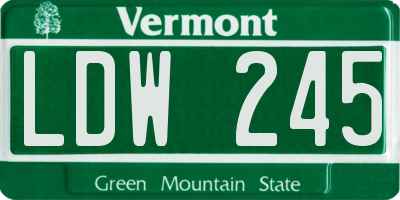 VT license plate LDW245