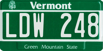 VT license plate LDW248