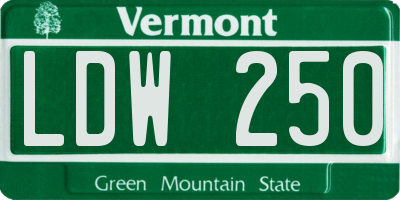 VT license plate LDW250