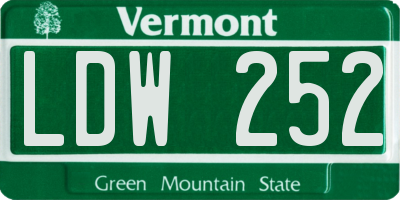 VT license plate LDW252