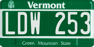 VT license plate LDW253