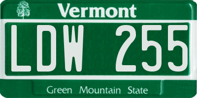 VT license plate LDW255