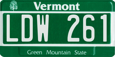 VT license plate LDW261