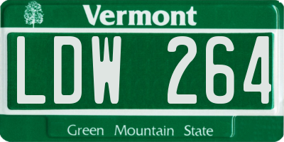 VT license plate LDW264