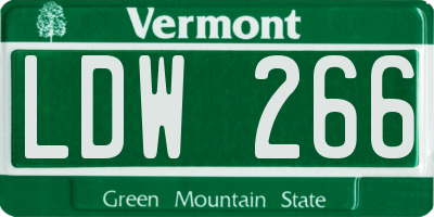 VT license plate LDW266