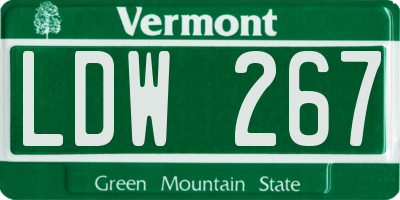 VT license plate LDW267