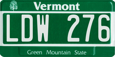 VT license plate LDW276