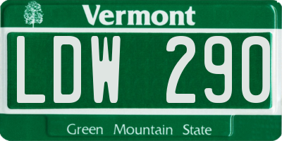 VT license plate LDW290