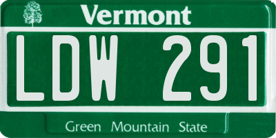 VT license plate LDW291
