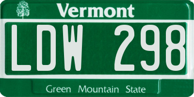 VT license plate LDW298
