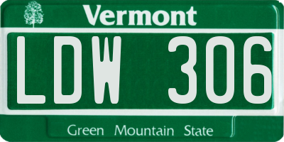 VT license plate LDW306