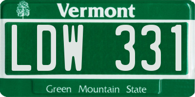 VT license plate LDW331