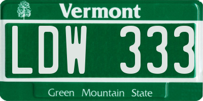 VT license plate LDW333