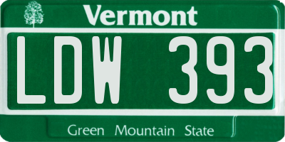VT license plate LDW393