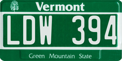 VT license plate LDW394