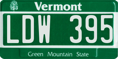 VT license plate LDW395