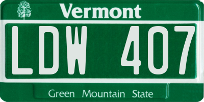 VT license plate LDW407
