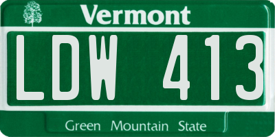 VT license plate LDW413