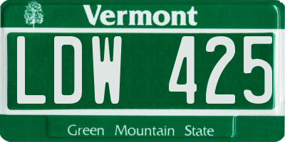 VT license plate LDW425