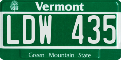 VT license plate LDW435