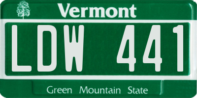 VT license plate LDW441
