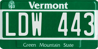 VT license plate LDW443