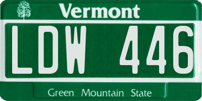 VT license plate LDW446