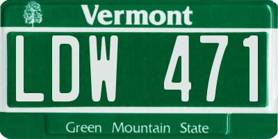 VT license plate LDW471