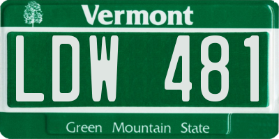 VT license plate LDW481