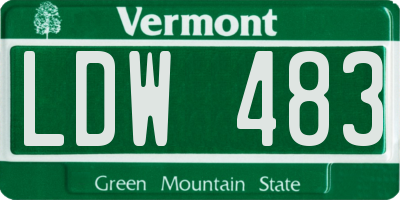 VT license plate LDW483
