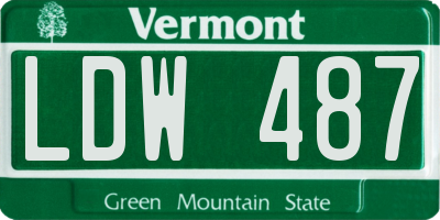 VT license plate LDW487
