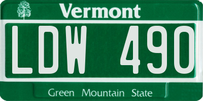 VT license plate LDW490