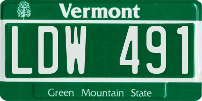 VT license plate LDW491